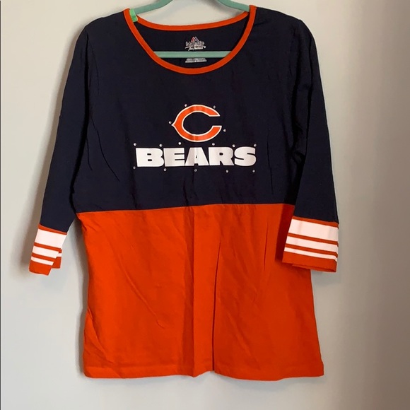 Majestic Tops - Bears 3/4 sleeve 100% cotton embellished shirt